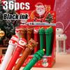 36pcs Christmas Rotatable Neutral Pen Shape Neutral Pen Comfortable Grip Stationery School Office Supplies Student Prize Gift Writing Tools Holida