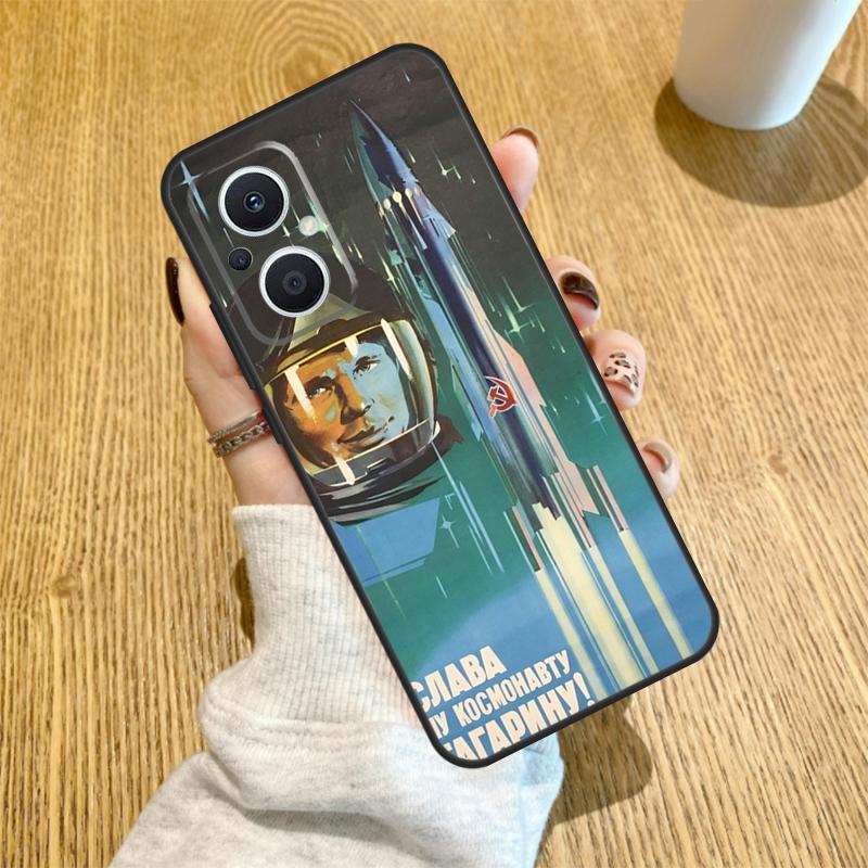 CCCP Soviet Space Propaganda Art Funda For OPPO Reno 12F 11F 13F 14F 8T 8 Lite 10 11 12 13 14 OPPO Find X8 X6 X5 X9 Pro Case