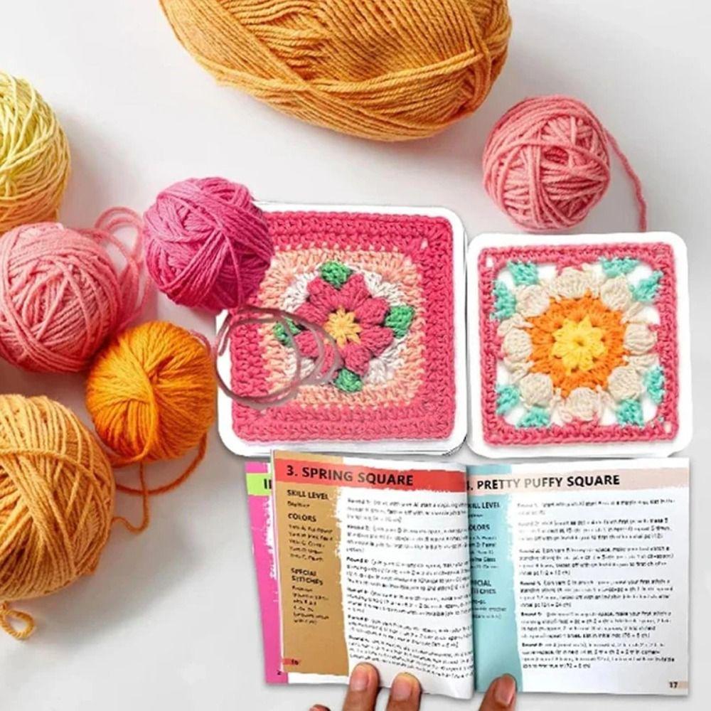 50pcs/box DIY The Granny Square Card Deck Grandma Knitted Pattern Set  Sewing Supplies