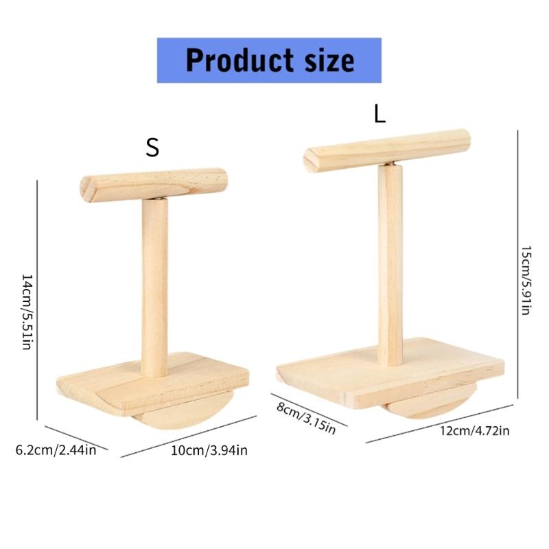 Wooden Bird Perches Stand Parrots Swing Toy with NonSlip Rubber Sticker for Budgies and Cockatiels