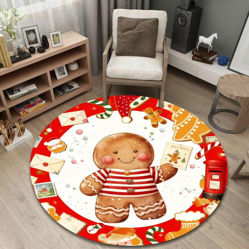 Eclectic Round Sunflower Multicolor Carpet, Non-Slip Floor Mat for Kids Room