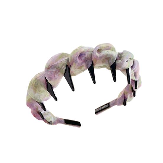 Women Headband Ribbon Decor Anti-slip Teeth Hair Hoop Versatile Bright