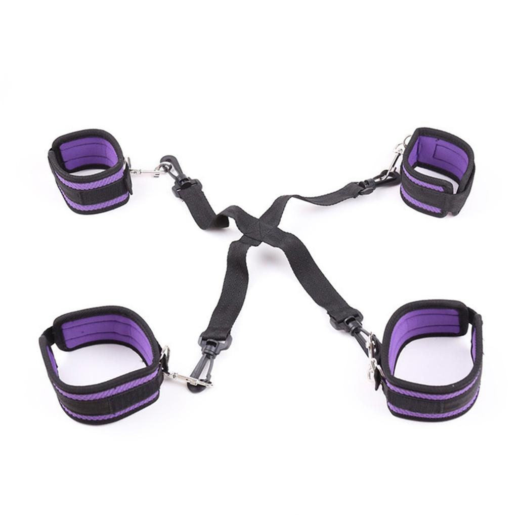 Plush  Toys Soft Women's Bed Tied up Straps Neoprene Padded Gym Set Purple