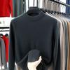 2024 Men's Pure Wool Half-High Neck Sweater, Autumn Winter Knitwear, High-End Casual Base Layer