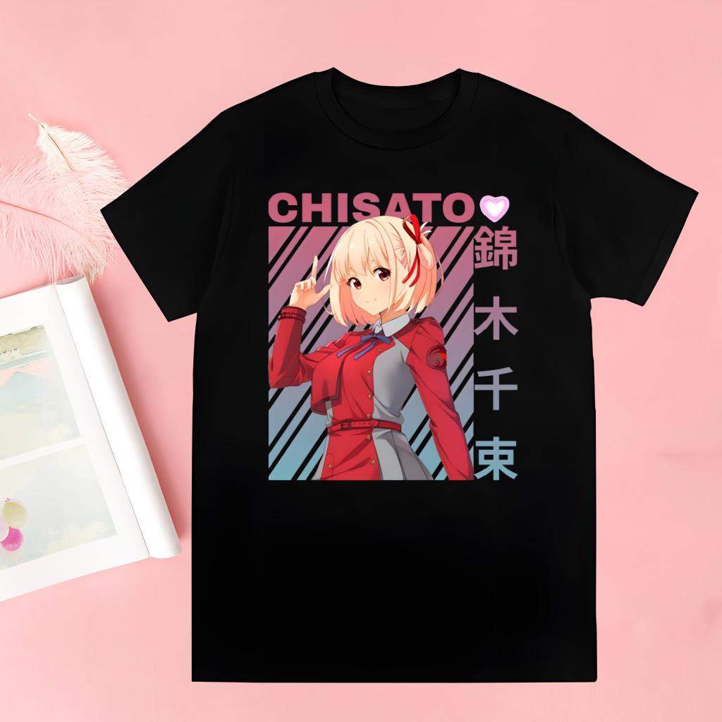 Lycoris Recoil Majima Chisato Nishikigi Takina Men Women T-shirt Tops Crew Neck Fitted Soft Anime Manga Tshirt Tee Shirt T-shirt