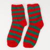 Women's Christmas Socks - Elk & Santa Design, Thick Coral Fleece, Floor Socks