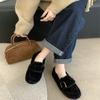 Mao Mao Shoes Women's Outer Wear 2025 Autumn and Winter New Pregnant Women One-pedal Lazy Cotton Shoes Plush Bean Shoes Single Shoes