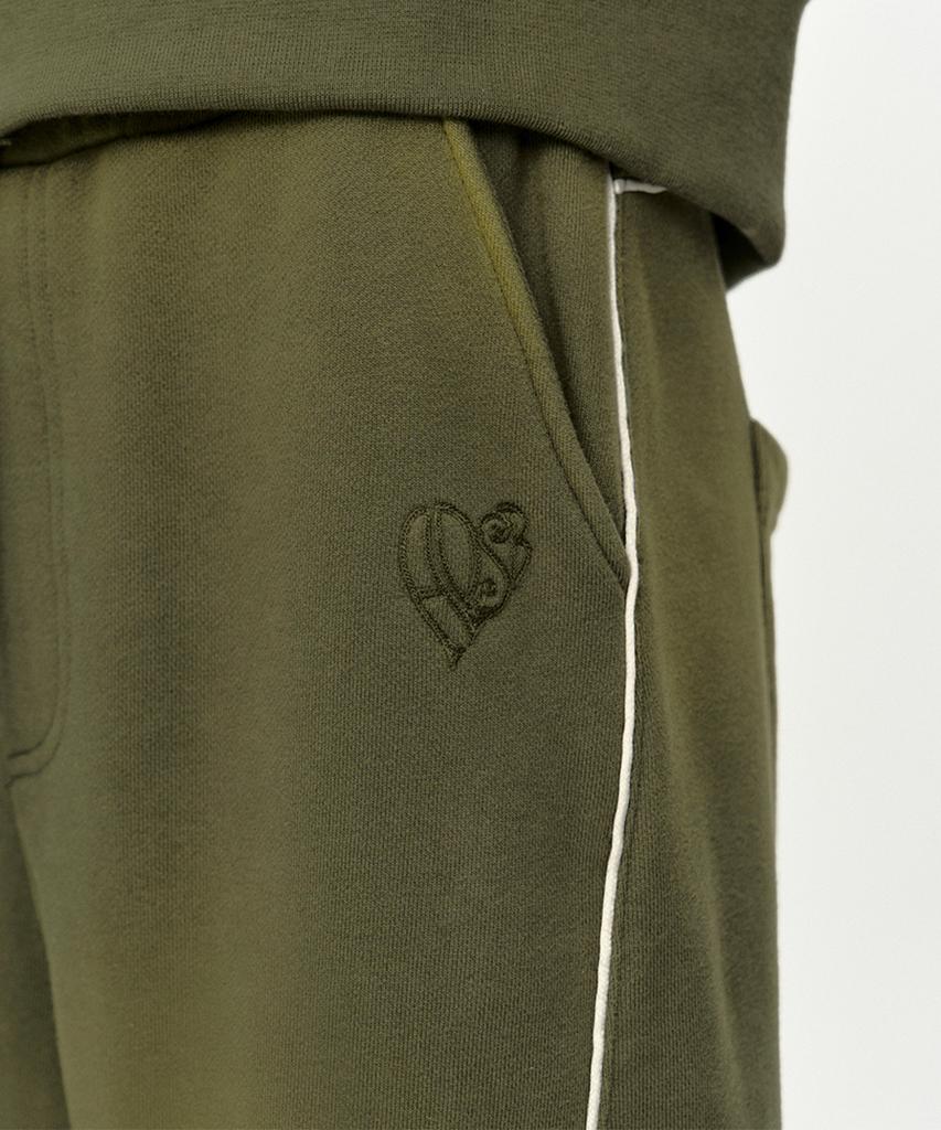 ADSB ANDERSSON BELL Unisex Piping Line Dyed Sweat Pants Apa875U(Khaki)