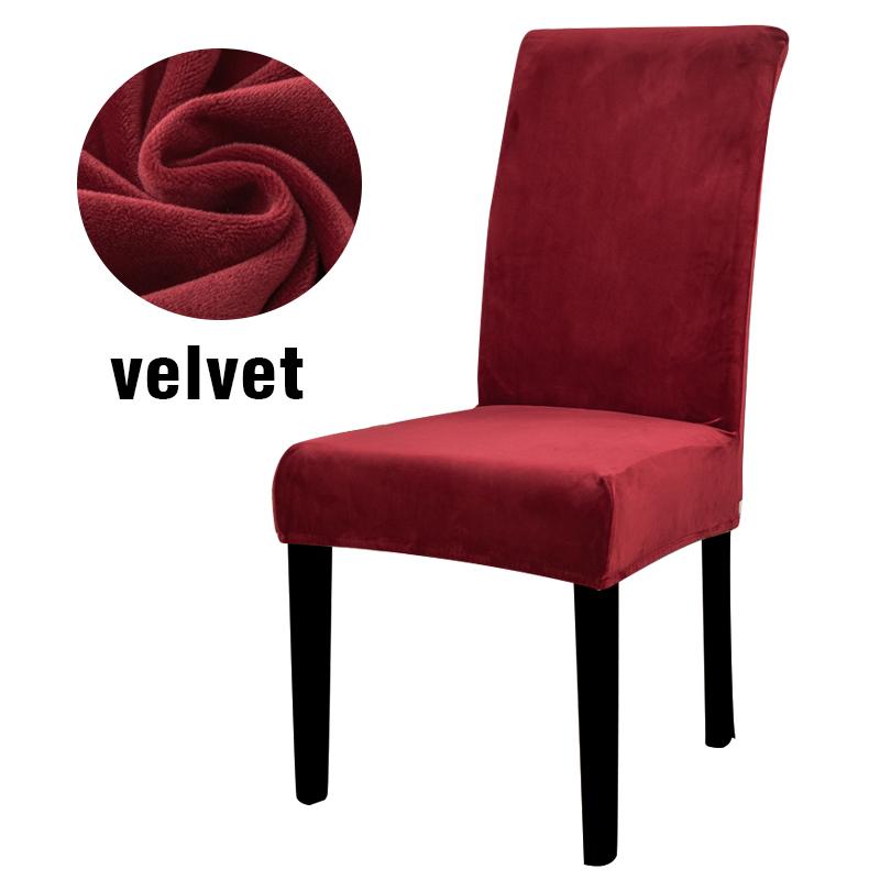 Velvet Chair Slipcovers for Dining Room Stretchy Super Soft Parson Chair Seat Covers Chair Protectors for Party Pet Protection
