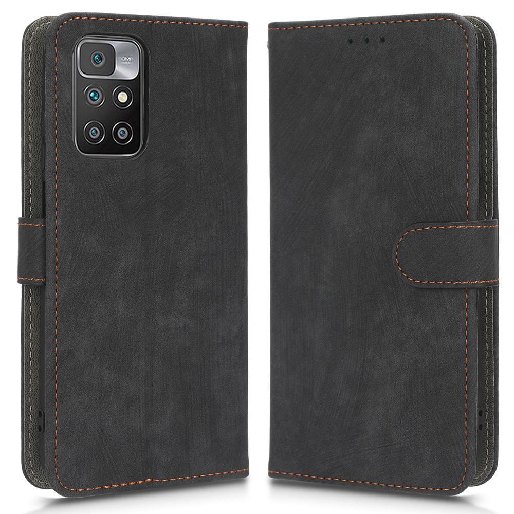 Phone Case For Xiaomi Redmi 10 4G (2021)/Redmi Note 11 4G (MediaTek)/Redmi 10 2022 4G/Redmi 10 Prime Magnetic RFID Blocking Flip Wallet Cover Stand