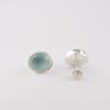 Aqua Chalcedony Gemstone 925 Sterling Silver Jewelry Handmade Stud Earrings 0.5" EE-178-19