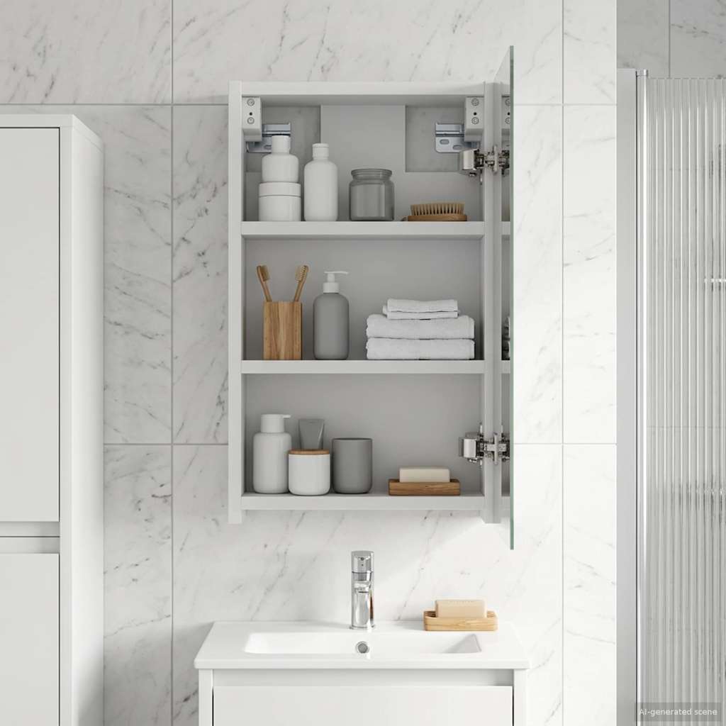Bathroom Mirror Cabinet White 30 X 10.5 X 50 Cm Particleboard