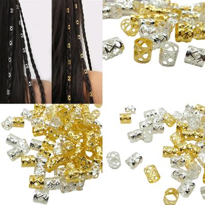 100PCS Hair Braid Dreadlock Beads Cuffs Clips Braid Spiral Braid Hair Extension for Accessories Hair Ring Mixing Color