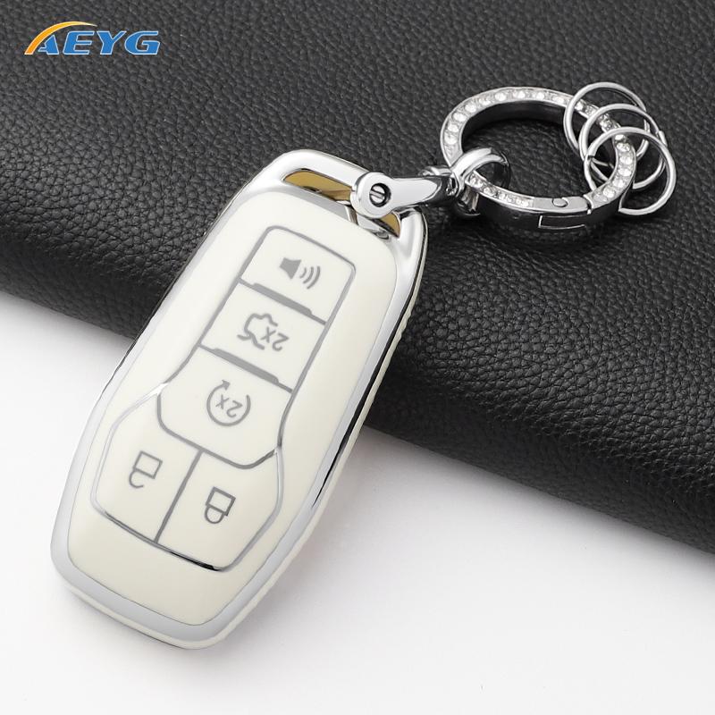 Tpu Car Key Cover Case Shell Fob For Ford Fusion F-150 Edge Explorer Mustang Lincoln Mkz Mkc Platinum  F150 Lariat 5 Buttons