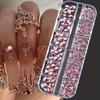 12 Grids Nail Art Rhinestones Jewelry Set Multi-shapes Colorful Flatback Nail Charms 3D Nails Accessories