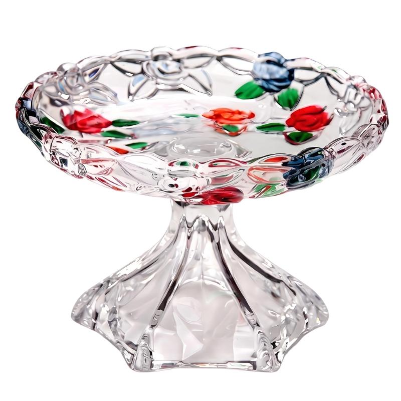 

Декоративная Конфетница с Рельефным Узором Розы Стеклянный Органайзер Идеально Подходит для Вечеринок и Акцента в Гостиной