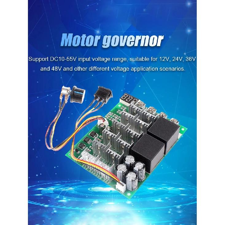 DC10V-55V Motor Speed Controller Digital Display 60A Motor Driver Module 12V 24V 36V 48V with Knob Switch Electrical Equipment