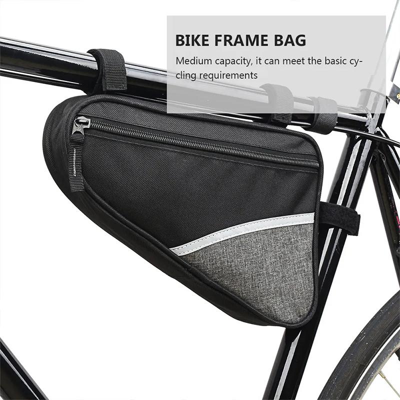 Waterproof Triangle Front Bike Bag Compatible With Mountain And Road Bikes Handlebar Mounted Anti-Splash Cycling Storage