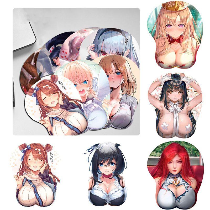 Adorable Two-dimensional 3d Chest Anime Mouse Pad With Soft Ergonomic Design