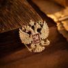 Classic Double Headed Eagle Lapel Pin Badge Unisex Retro Animal Brooch Stylish for Business Meeting Suit Wear Gift