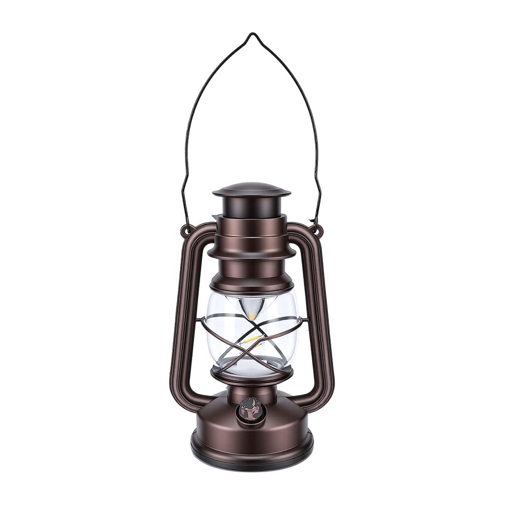 LED Vintage Camping Lantern Battery Powered Retro Camping Light Waterproof Hanging LED Tent Lamp for Outdoor Hiking Fishing