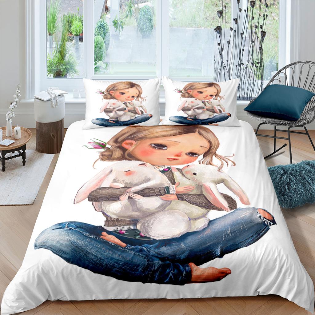 Luxury Duvet Cover and Pillowcase Digital Printing Star/moon/meteor Double Winter Quilt Cover Set Lantern Duvet Cover 1 Person