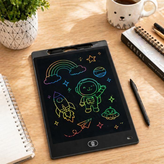 Tablette graphique LCD - SHOP-STORY - 12 pouces - Écran multicolore réactif à la pression - Stylet ergonomique - Noir
