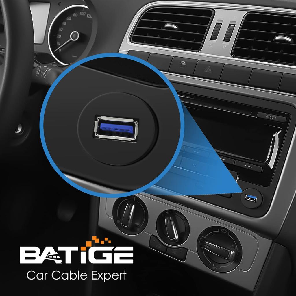 Batige Small USB Male To Female Car Aux Mount Flush Panel Extension Cable Car