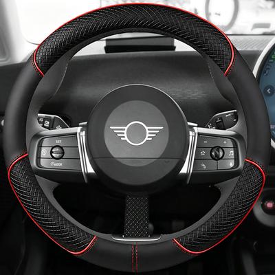 Сделай сам Полное покрытие Спортивный стиль Чехол на руль для Mini Cooper S Countryman U25 F65 F66 2024 2025 красная кожа Аксессуар