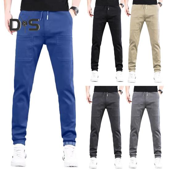 Sommar Vår Is-Silkesbyxor 6 Fickor Patchwork Plus Size Raka Byxor Enfärgad Vattentät Elastisk Midja Vardagsbyxor för Arbete Skola Resor