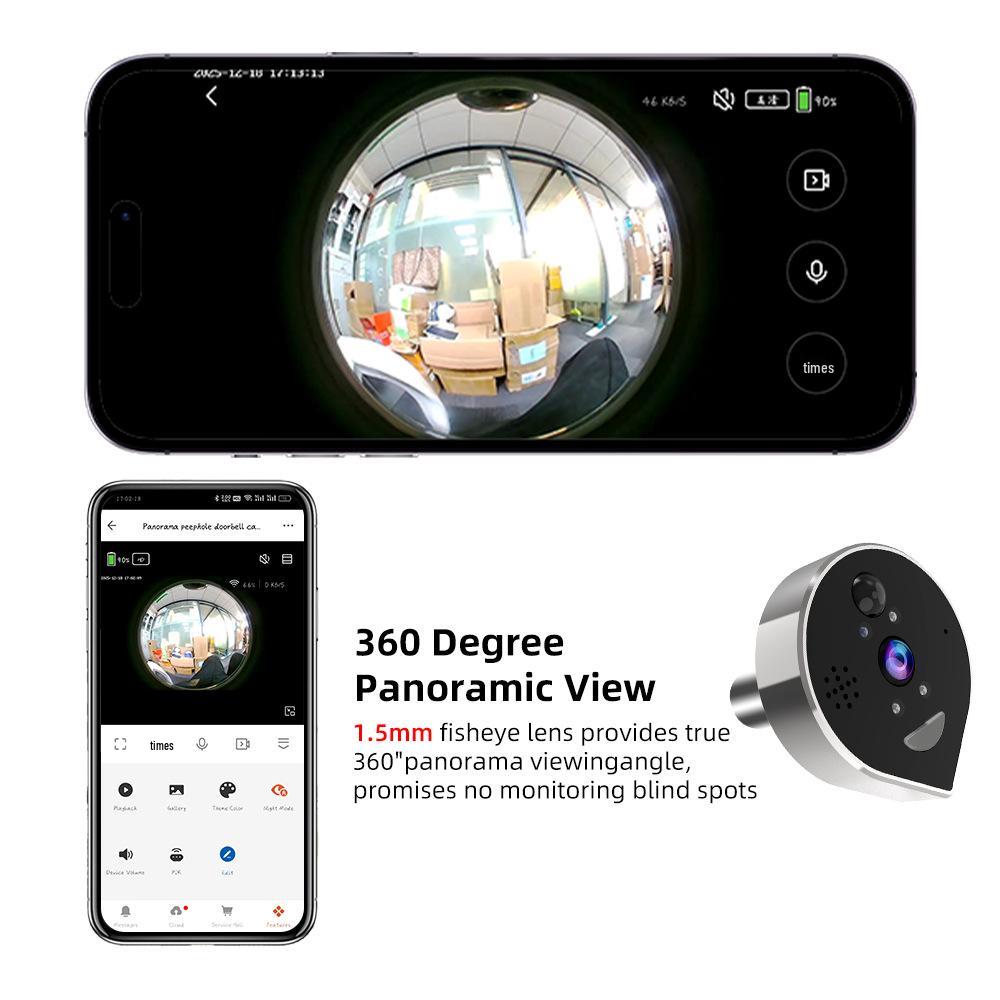 Tuya 1080P Smart Electronic Peephole with 360° Panoramic Fisheye Lens