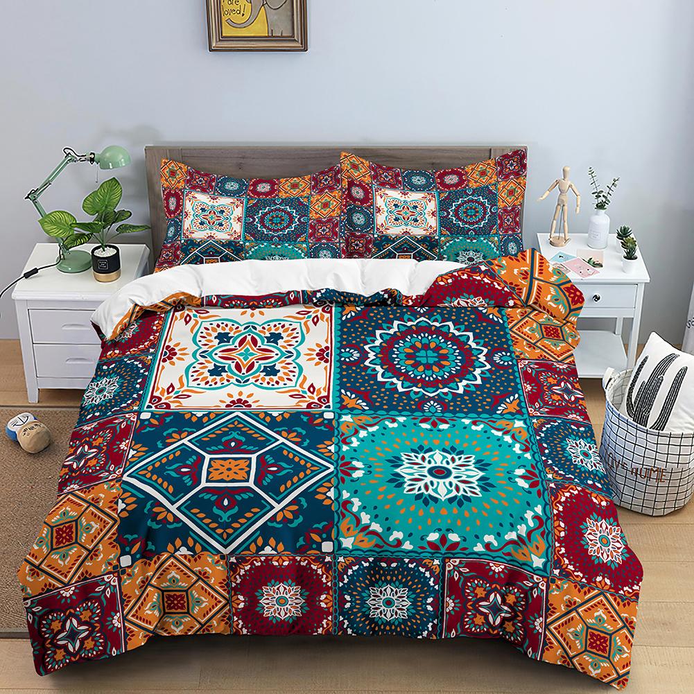 Bohemian Mandala Duvet Cover Boho Chic Hippie Bedding Mandala for Aducts Boys Girls Black White Bedroom Decoration Queen King