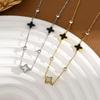 European-American Cross-Border Four-Leaf Clover Titanium Steel Necklace Pendant - High-End Design Jewelry.