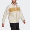 Adidas Colorblock Fleece Warm Logo Sports Stand Collar Jacket for Men,