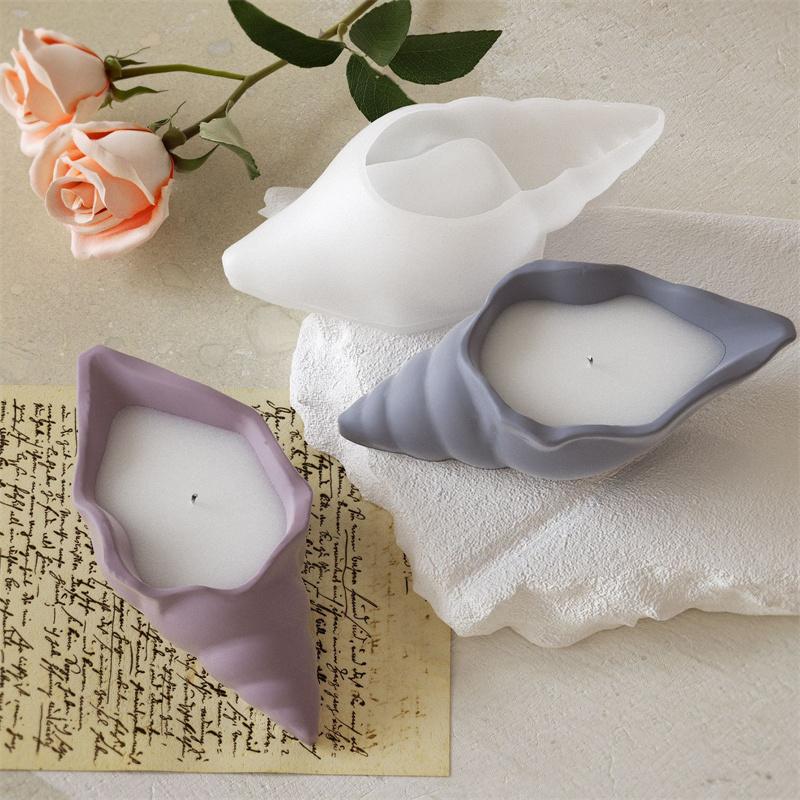 Diy Conch Bedroom Decoration Drop Glue Candle Mold Conch Shell Jewelry Storage Box Aromatherapy Candle Gypsum Silicone Mold