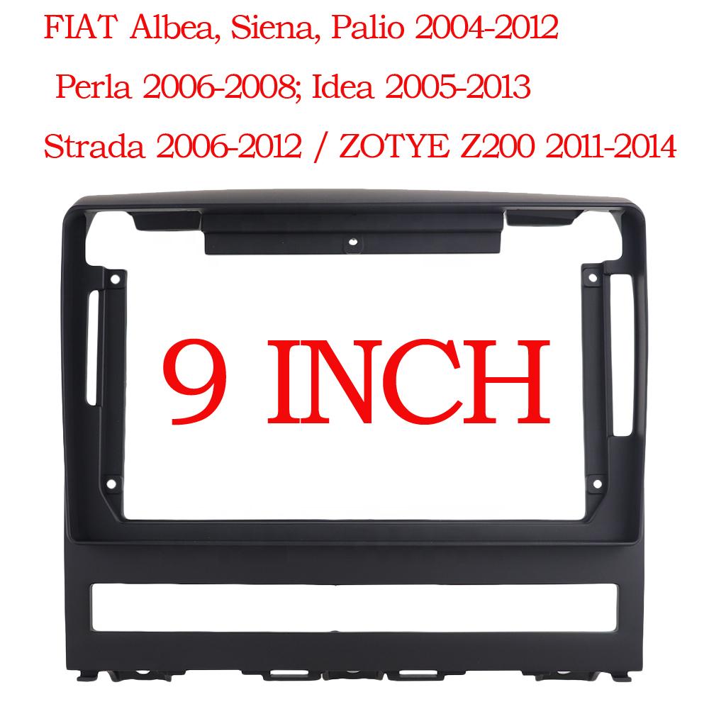 2 Din Plastic Fascia Panel Frame 9 Inch Car Radio DVD GPS Mp5 for FIAT Perla 2009 Albea Siena Palio 2004-2012 Dash Mount Kit only frame