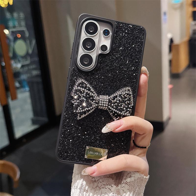 New 2026 Luxury Glitter Rhinestone Bow Case For Samsung Galaxy S26 Ultra INS Elegant Shockproof Protective Cover 3 Colors