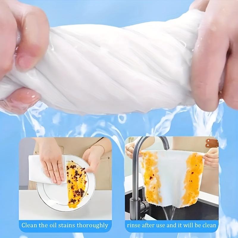 20pcs/Roll of Reusable Cleaning Cloths,Washable Kitchen Towels with Prints – Essential for Every Home Microfiber Cloth
