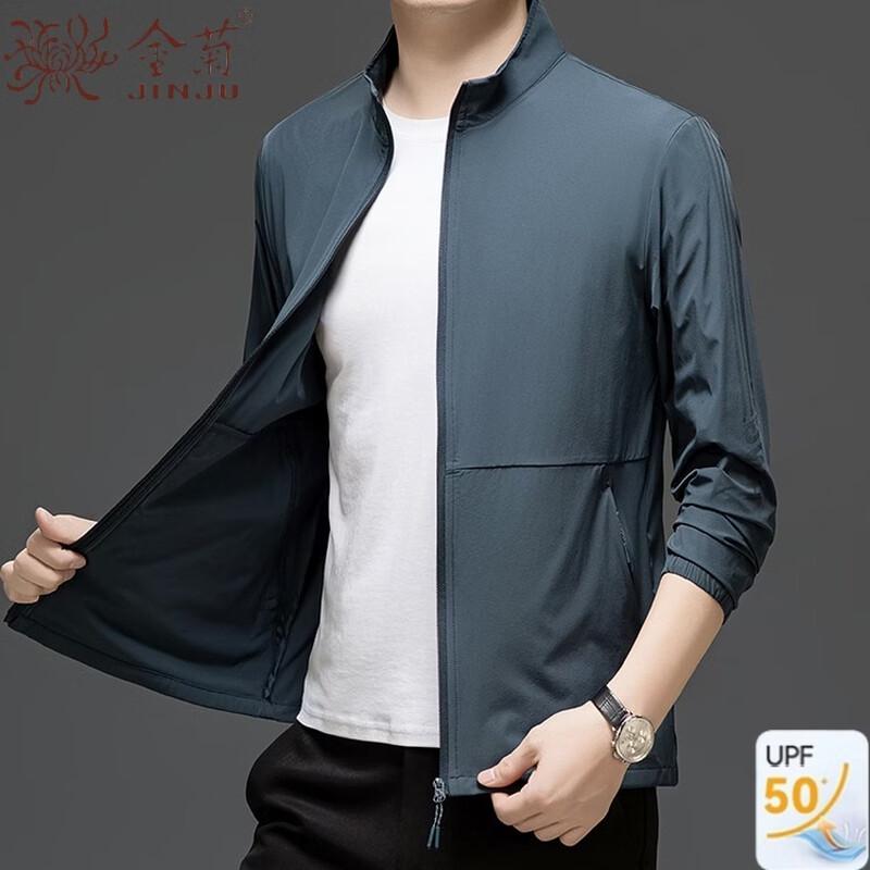 Herren Sommer Ice Silk Stehkragen Freizeitjacke