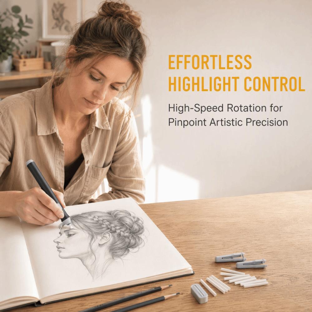 Replaceable Rubber Refills Electric Pencil Eraser Automatic Eraser Kit  For Art Pencils