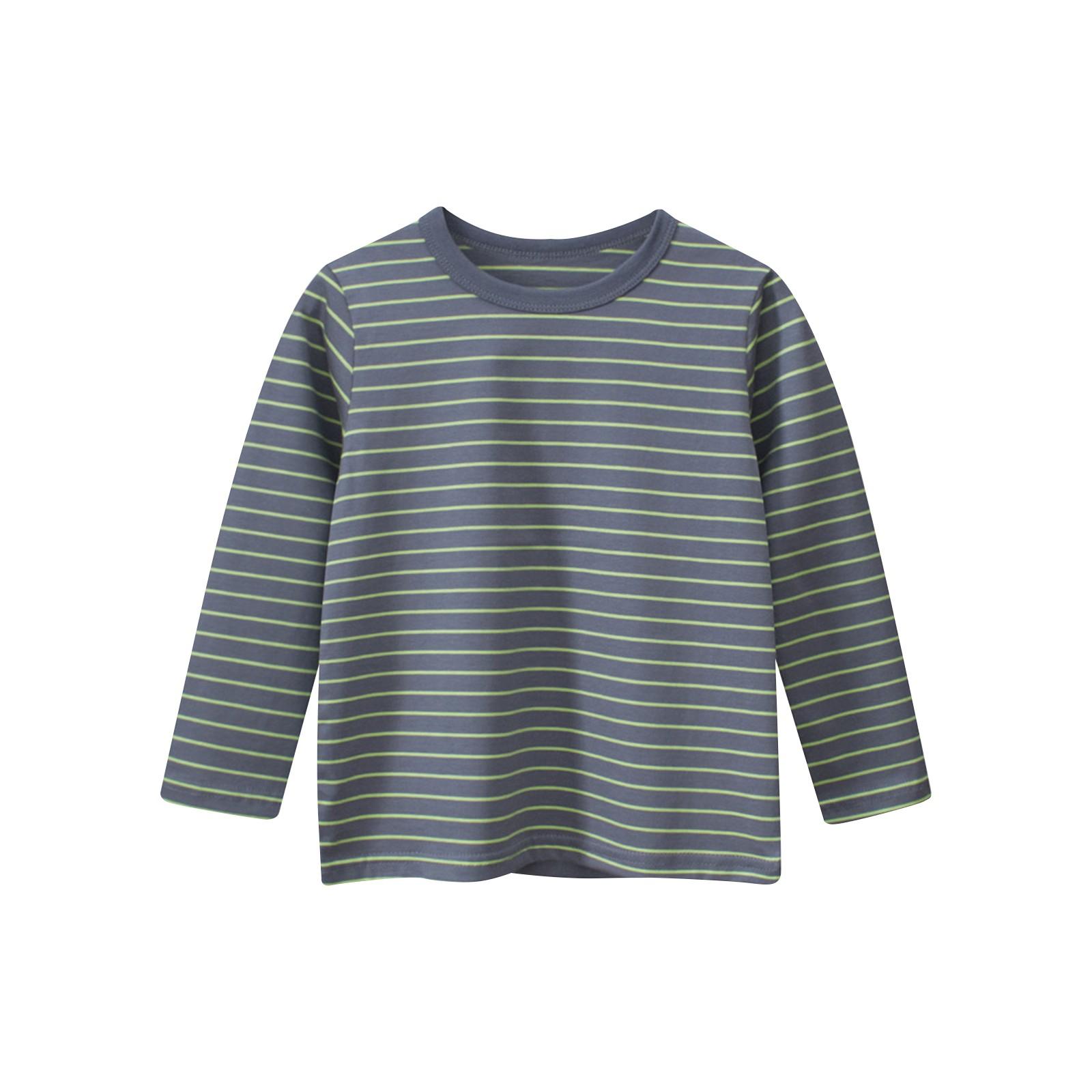 

Зимние пуловеры с круглым вырезом для мальчиков и девочек, футболки с длинными рукавами, детские топы в полоску 100