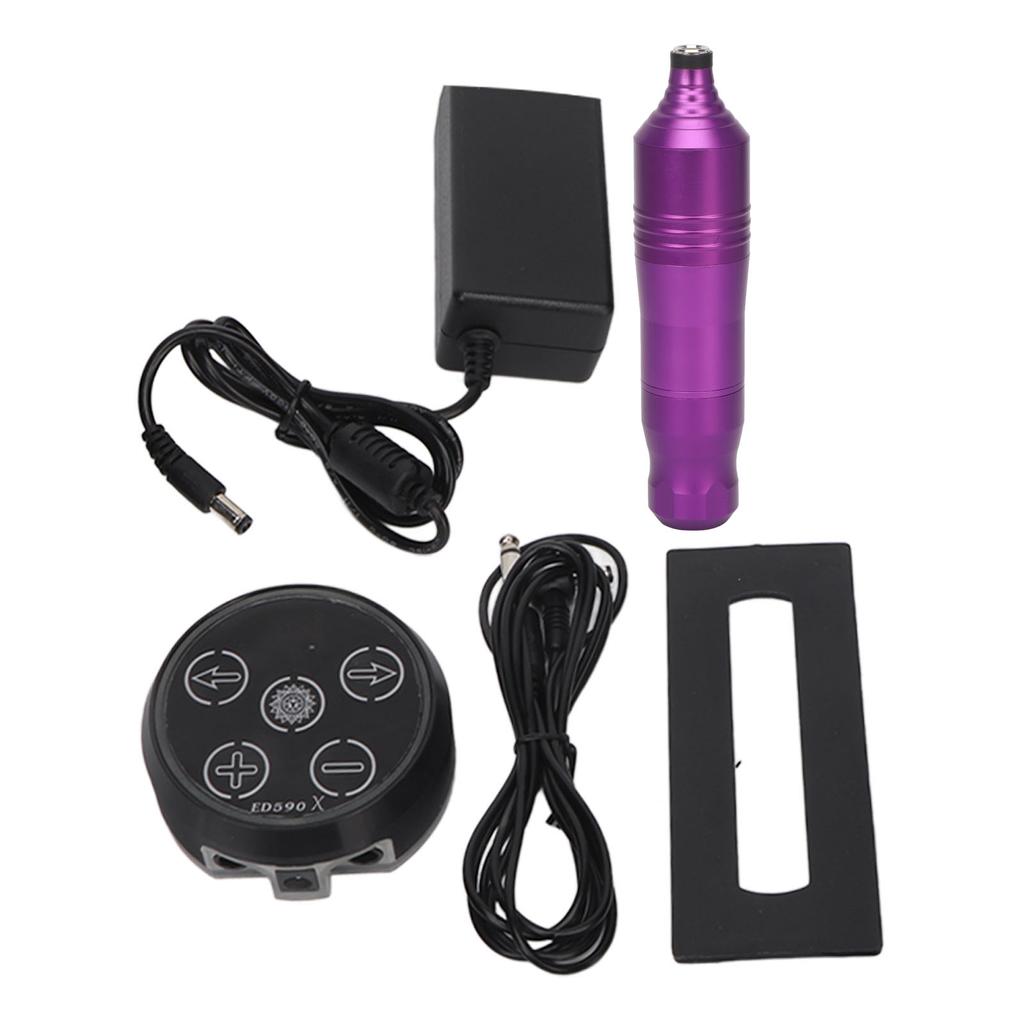 Rotary Tattoo Pen Kit Cartridge Needle Professional Complete Tattoo Power Supply Kit 100‑240V EU