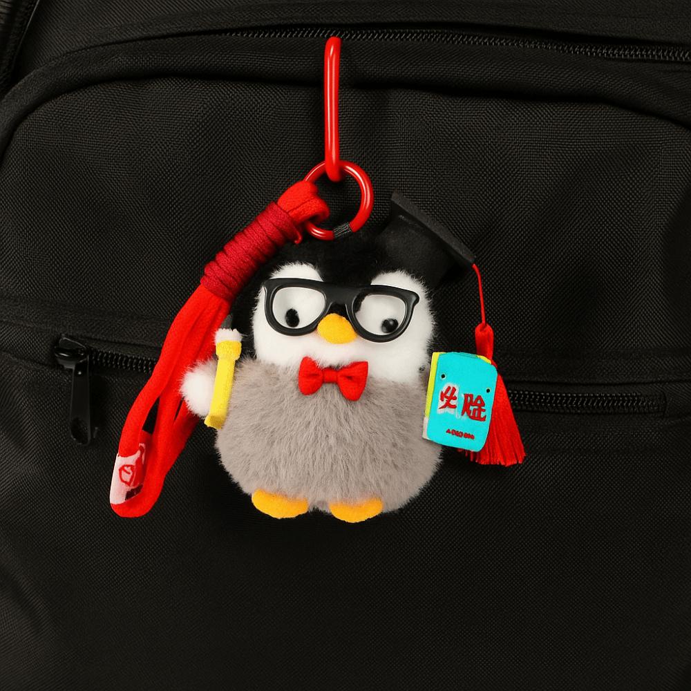 PP Cotton Mini Penguin Plushie Doll Fluffy Penguin Stuffed Toy Keychain  Car Key Accessories