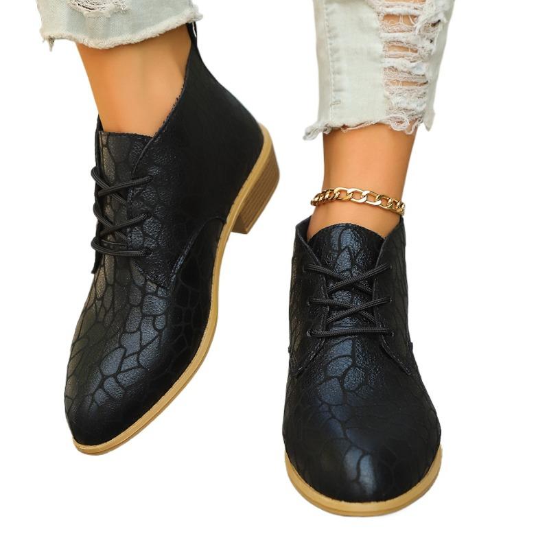 Женские ботинки Осень Острый носок 2024 Горячая распродажа Однотонные Короткие берцы — фото 7