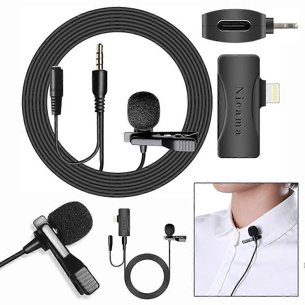 LVM4 Lavalier-Lapel Condenser Microphone Noise Reduction Lavalier Microphone for Audios Recorder
