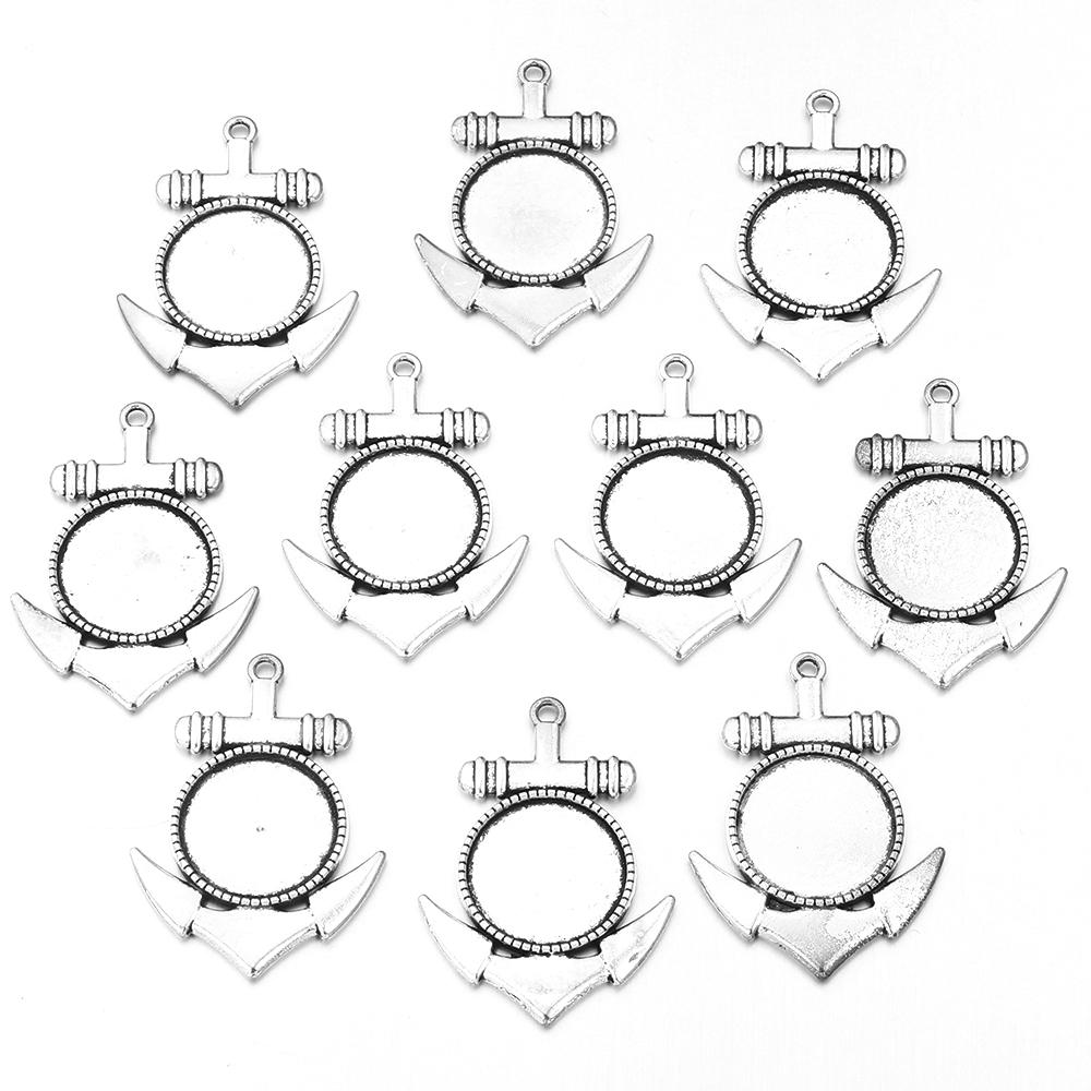 5-10pcs/lot Vintage Necklace Pendant Setting Cabochon Base Tray Bezel Blank For Pendants Cabochons Jewelry Making Accessories