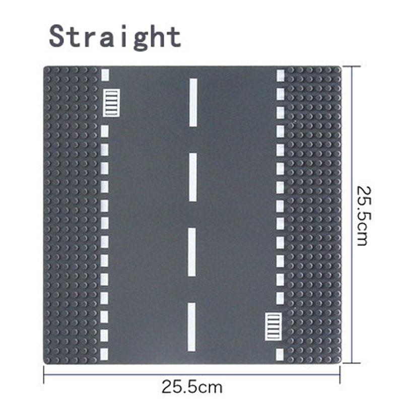 Non-Toxic City Road Street Baseplate Straight Crossroad Curve T-Junction Building Blocks Base Plates Construction For Children Kids