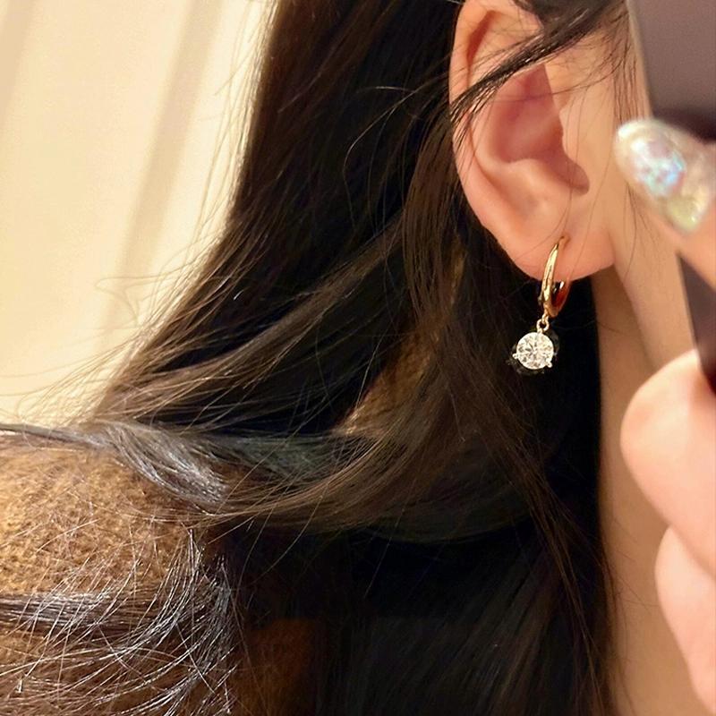 2025 Trendy Crystal Zircon Geometric Flower Rhinestone Hoop Earrings Classic Party Wedding Gift Zircon