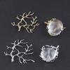 5 Stück Kupferbeschichtung Silber/Gold Zweig Rohling Basis Halskettenanhänger für DIY Schmuckherstellung Trendiger Schmuckanhänger