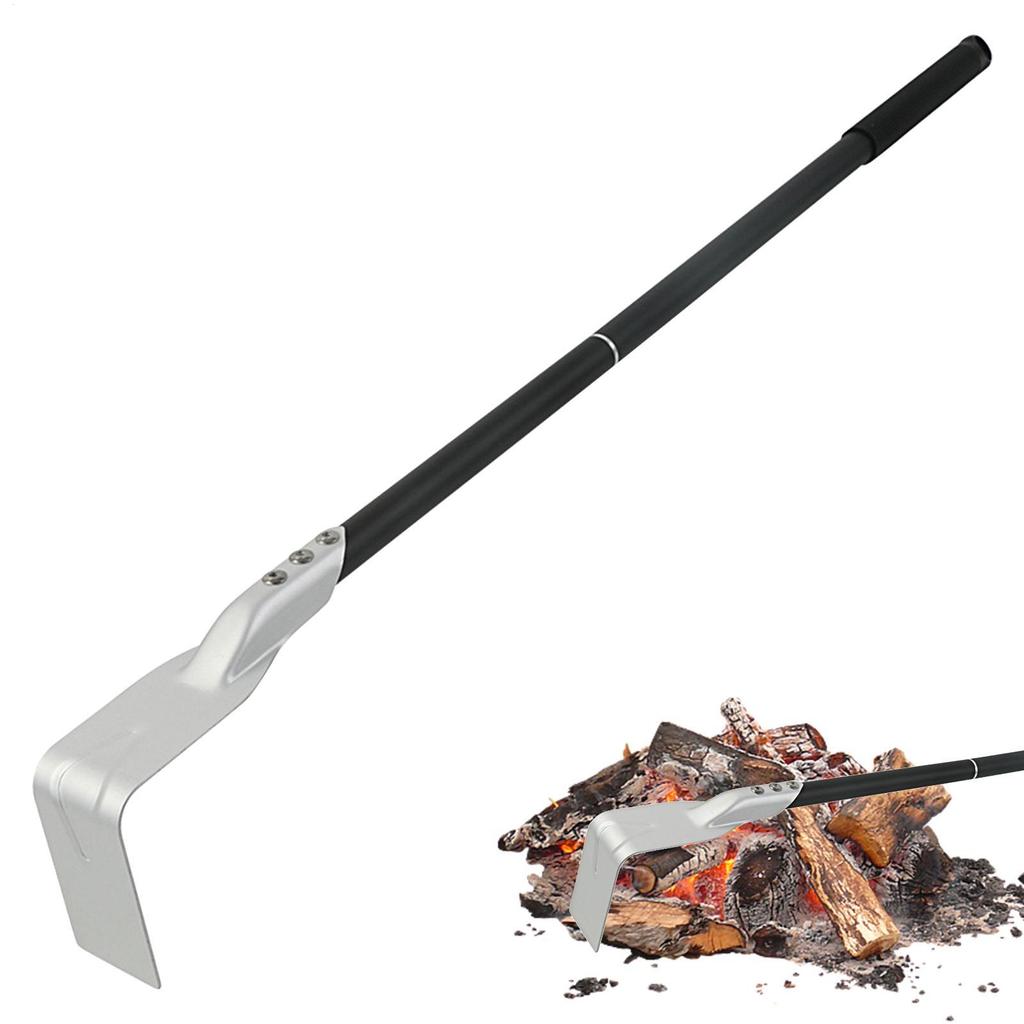 Ash Rake For Pizza Oven Charcoal BBQ Tool Long Handle Rake Grill Scraper Cleaning Oven Wood Burning Stove Cleaning Tools